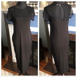 ASOS black long lace dress, US size 10